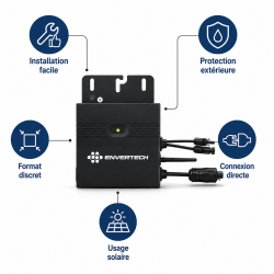 Mecafer Micro Onduleur MPPT 500W IP67 Autoconsommation Plug and Play, Mecafer Kobleo