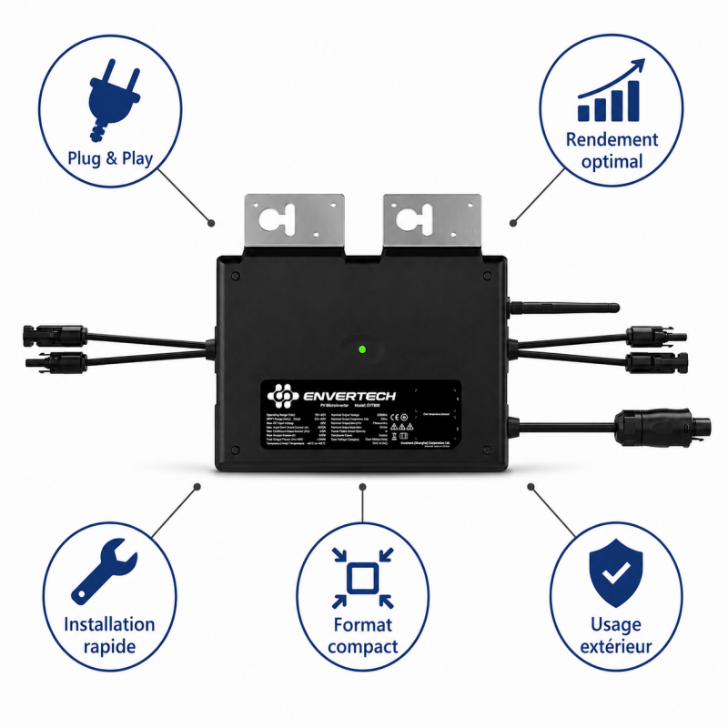 Mecafer Micro Onduleur MPPT 1000W IP67 Autoconsommation Plug and Play, Mecafer Kobleo