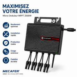 Mecafer Micro Onduleur MPPT 2000W IP67 Autoconsommation Plug and Play, Mecafer Kobleo