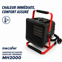 Chauffage de Chantier Ceramique 2000W Debit 241 m3 par h, Mecafer