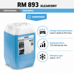 Karcher Agent de Sechage VehiclePro Klear Dry RM 893, Bidon 20 L, Karcher Kobleo