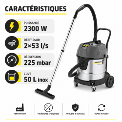 Karcher Aspirateur Eau et Poussieres NT 50 2 Me Classic Cuve de 50 L, Karcher Kobleo