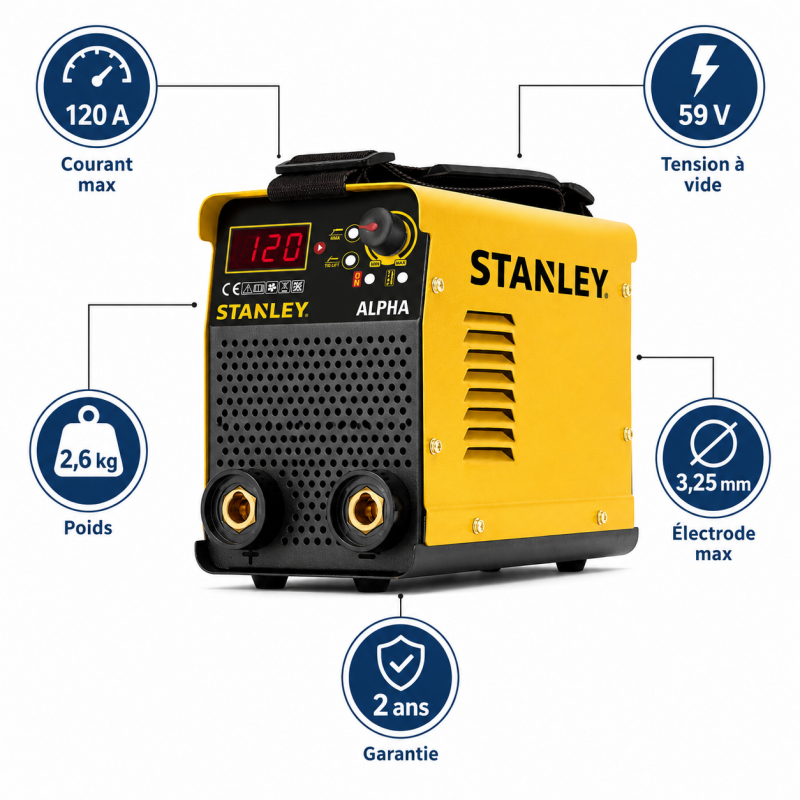 Mecafer Poste a Souder Inverter MMA 120A TIG Lift Electrodes 3.25 mm, Mecafer Kobleo