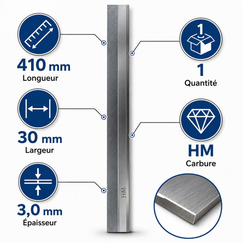 Leman Fer Degauchisseuse HM 410x30x3.0 mm LEMAN Kobleo