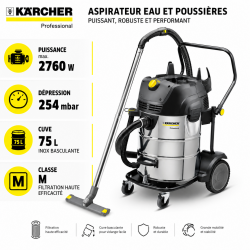 Karcher Aspirateur Eau et Poussieres NT 75 2 Tact2 Me Tc max. 2760 W, Karcher Kobleo