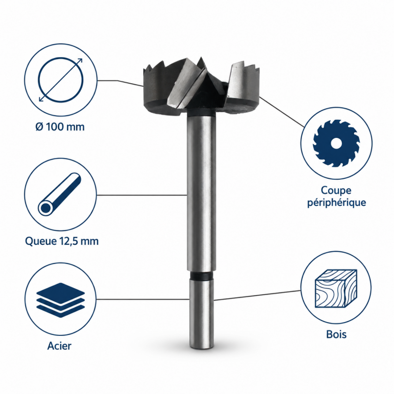 Leman Meche Faconner Acier D100 Q12,5 LEMAN Kobleo