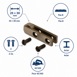 Leman Embout de Rechange Mortaiseuse 25 x 30 mm Pas B, Leman Kobleo