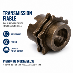 Leman Pignon Mortaiseuse 4 Dents 28 x 35 mm Pro, Leman Kobleo