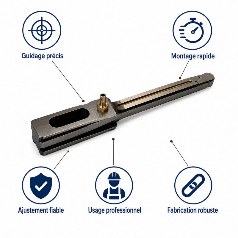 Leman Guide de Mortaiseuse 30 x 30 x 150 mm Pas B Pro, Leman Kobleo