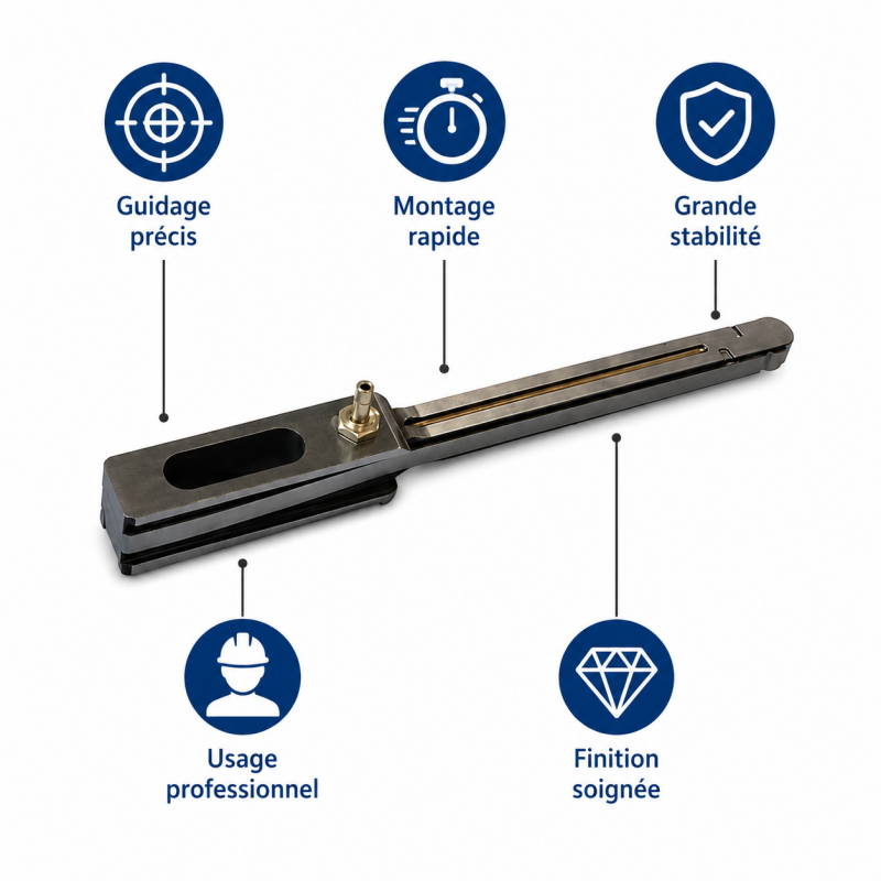Leman Guide de Mortaiseuse 30 x 30 x 100 mm Pas B Pro, Leman Kobleo