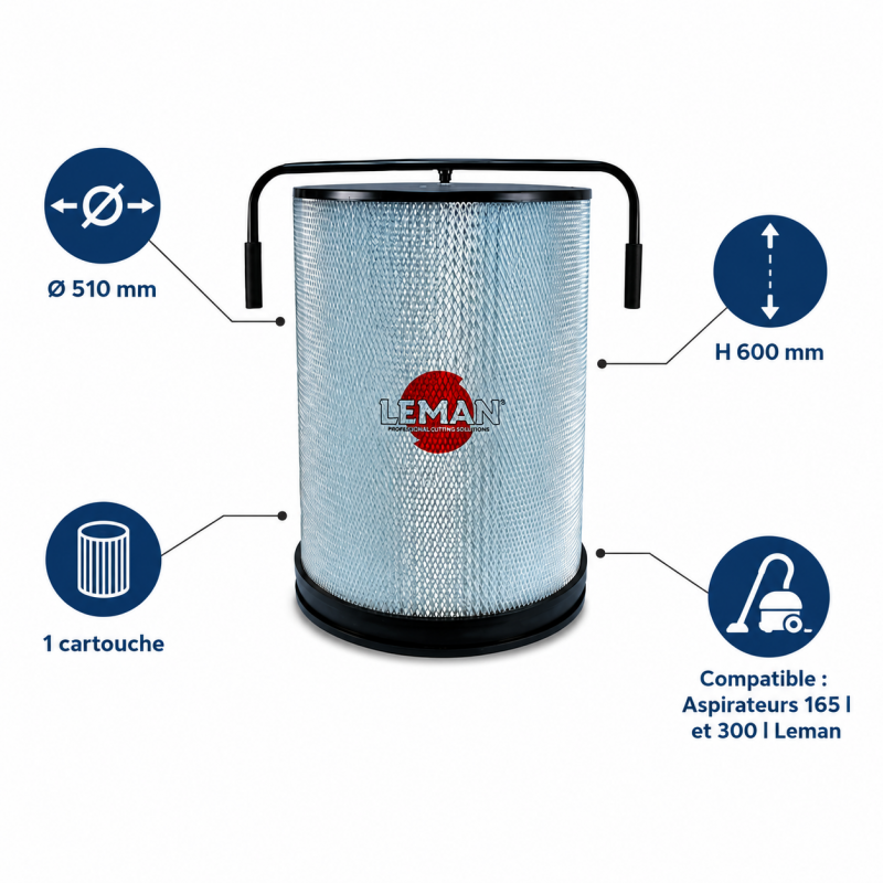 Leman Cartouche Filtration D510 H600 LEMAN Kobleo