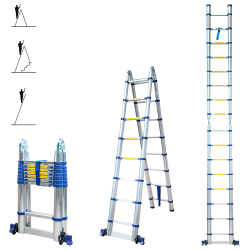 Hoström Échelle télescopique Stempakt 5m, hauteur travail max 5,9m Hostrom Kobleo