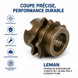 Leman Pignon Mortaiseuse 4 Dents 28 x 40 mm Pro, Leman Kobleo