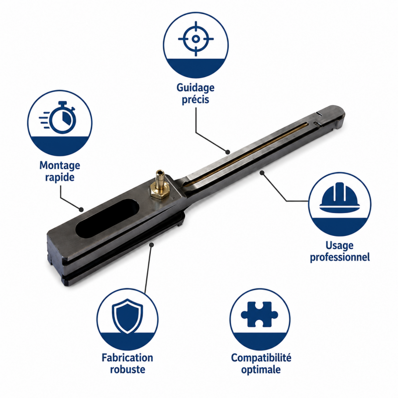 Leman Guide de Mortaiseuse 28 x 40 x 150 mm Pas A Pro, Leman Kobleo