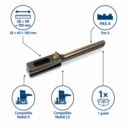 Leman Guide de Mortaiseuse 28 x 40 x 100 mm Pas A Pro, Leman Kobleo