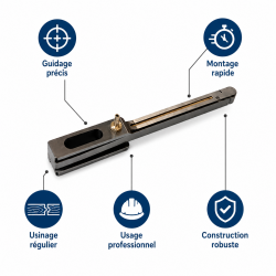 Leman Guide de Mortaiseuse 28 x 40 x 100 mm Pas A Pro, Leman Kobleo
