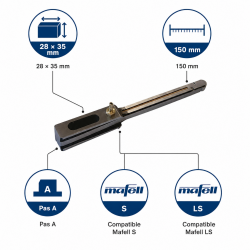 Leman Guide de Mortaiseuse 28 x 35 x 150 mm Pas A Pro, Leman Kobleo