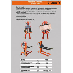 Stockman Gerbeur manuel basculeur 800 Kg 920 mm LT0892 Stockman Kobleo
