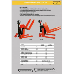 Stockman Transpalette basculeur 1000 Kg 800x560 mm LT10M Kobleo