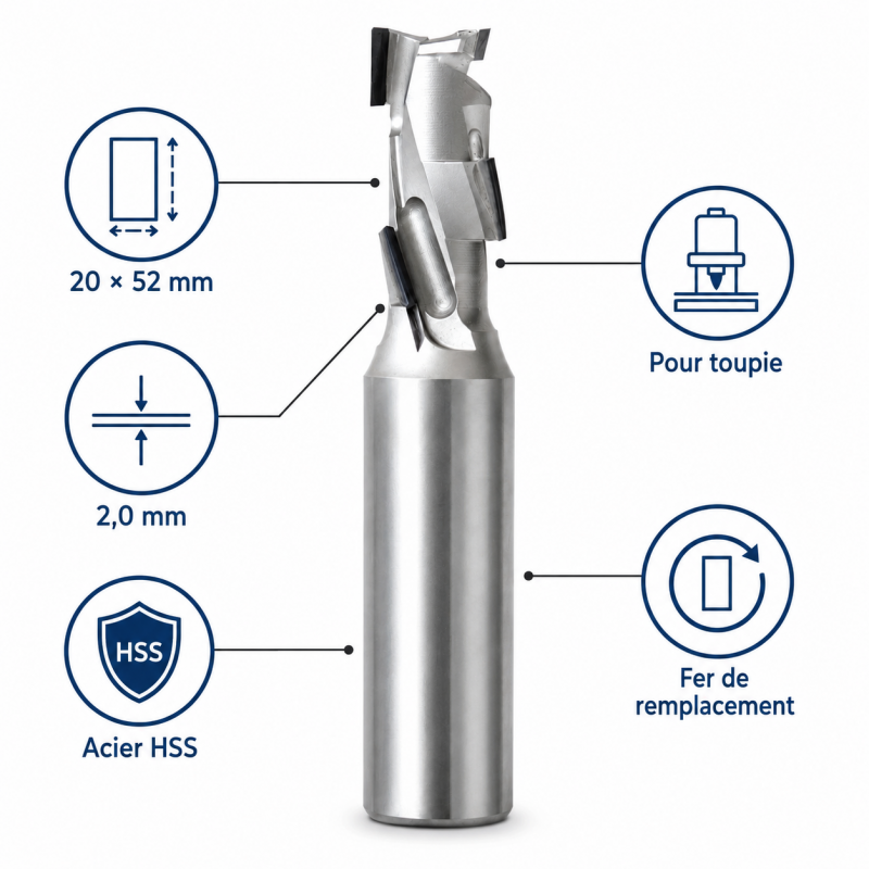 Leman Fer de Remplacement HSS 20 x 52 x 2.0 mm Pro, Leman Kobleo