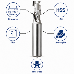 Leman Fer de Remplacement HSS 20 x 35 x 2.0 mm Pro, Leman Kobleo