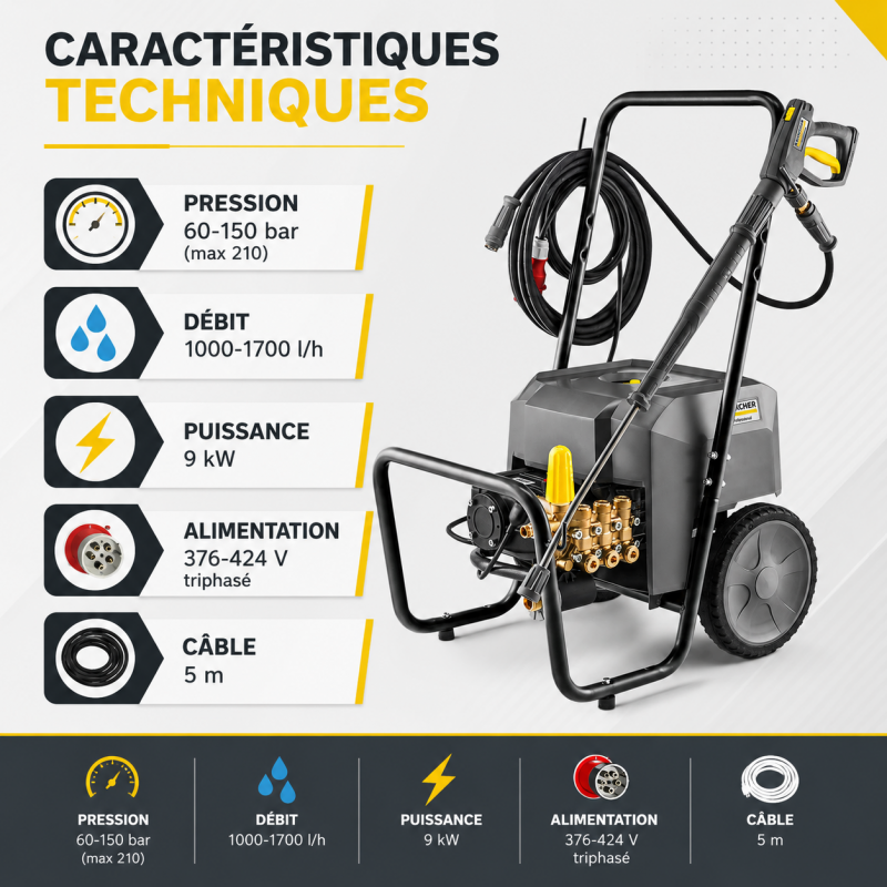 Karcher Nettoyeur Haute Pression HD 17 15-4 S Classic 9 kW 150 bar, Karcher Kobleo