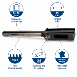 Leman Guide Mortaisage Sect. 8x12 L35 LEMAN Kobleo