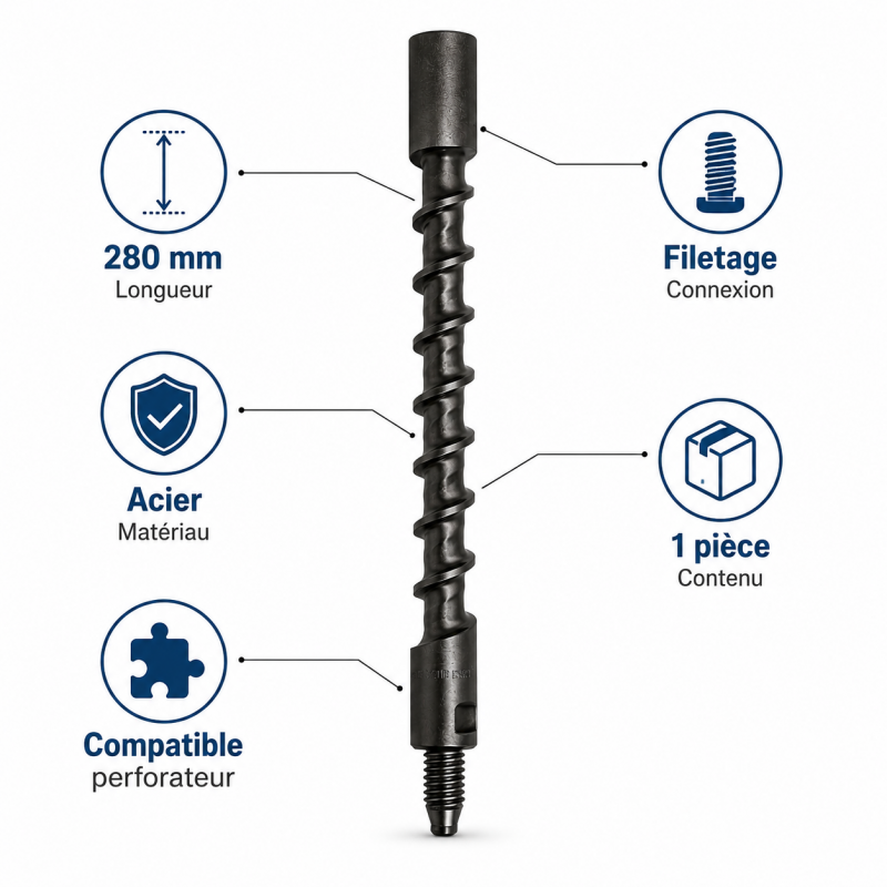 Leman Allonge Modulable Filetee 280 LEMAN Kobleo