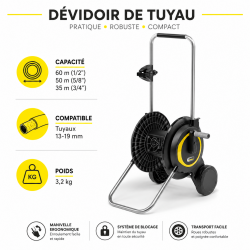 Karcher Chariot Devidoir HT 3, Capacite de 60 m en Demi Pouce, Karcher Kobleo
