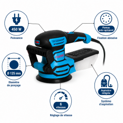 Leman Ponceuse Orbitale D125 450W FIXTEC Kobleo