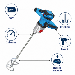 Leman Malaxeur sans Fil D120 2V FIXTEC Kobleo