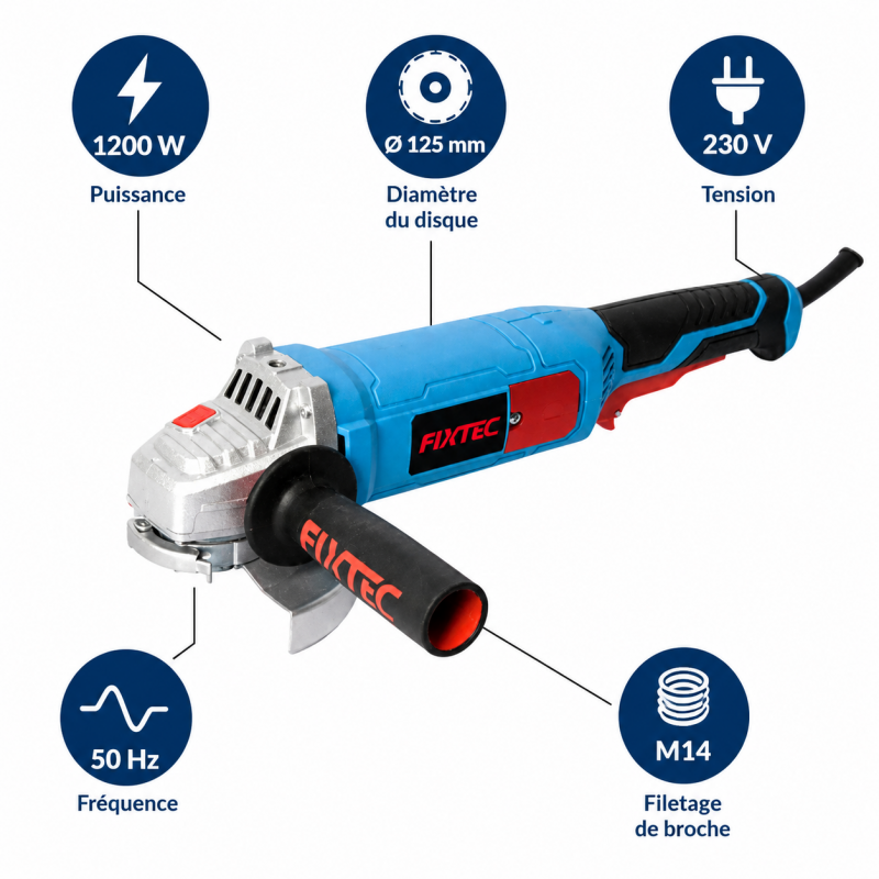 Leman Meuleuse Angle D125 1200W FIXTEC Kobleo