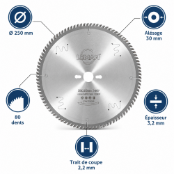 Leman Lame Scie Expert Panneaux D250 80T LEMAN Kobleo