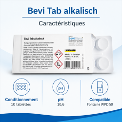 Karcher Bevi Tab Alcalin pour Fontaine a Eau, 10 Tablettes, Karcher Kobleo