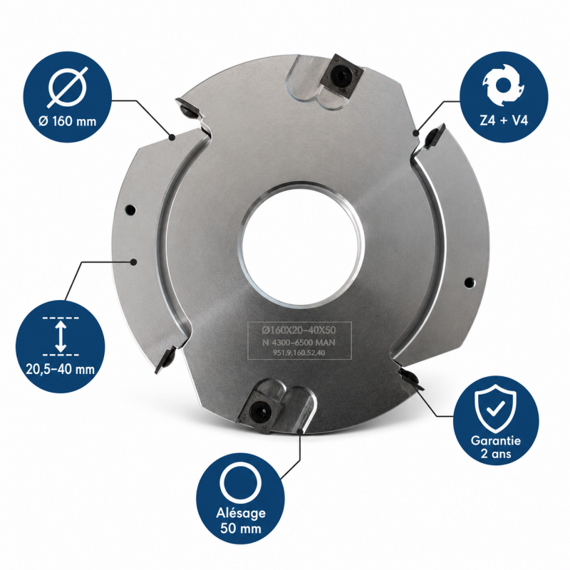 Porte-Outils Extensible D160 Toupie LEMAN