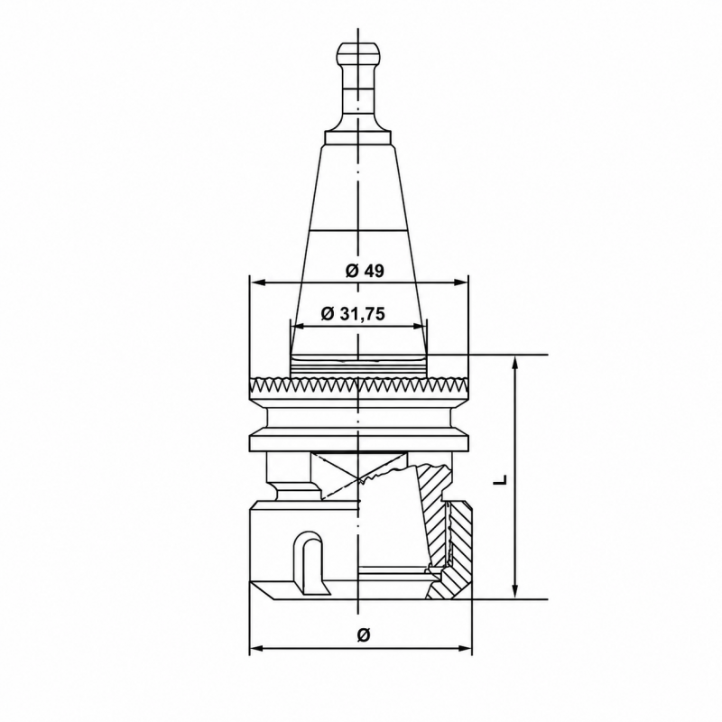 Leman Cone ISO 30 Couronne Crantee ER40 CNC, Leman Kobleo