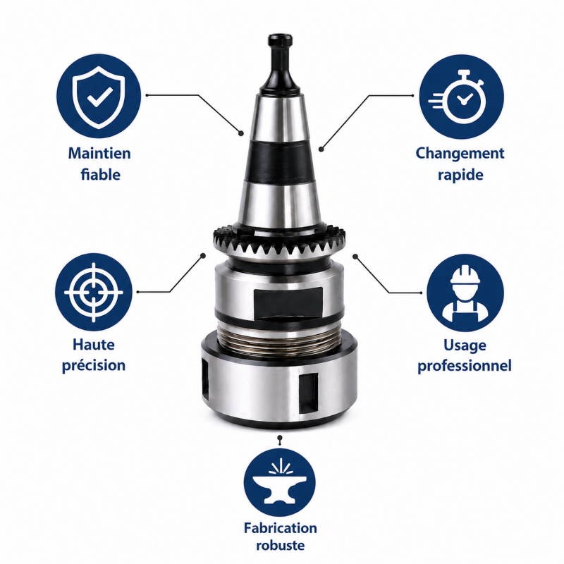 Leman Cone ISO 30 Couronne Crantee GR25 CNC, Leman Kobleo