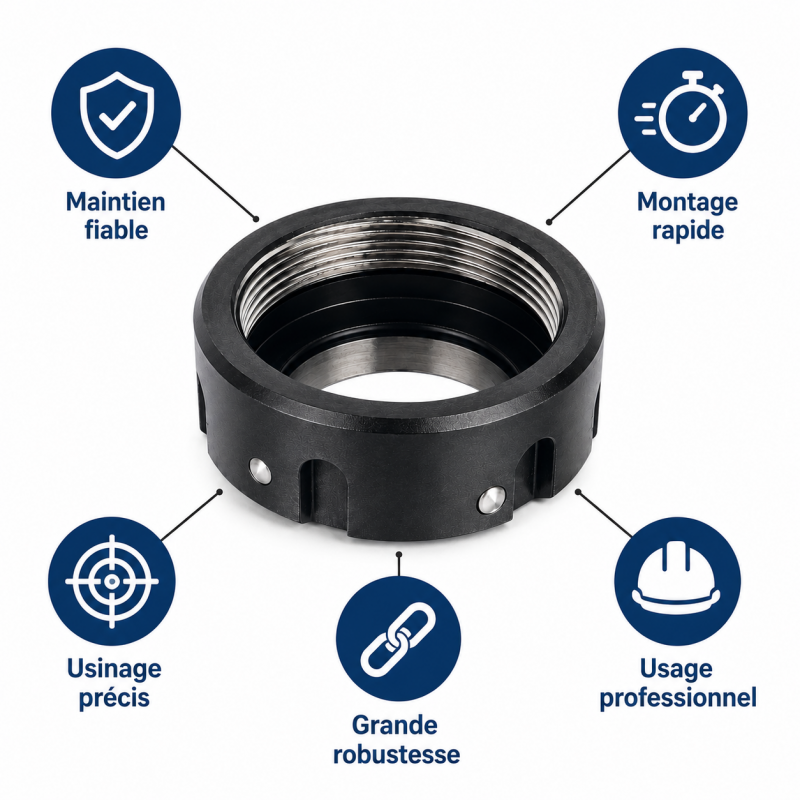 Leman Ecrou GR25 48x2.0 Equilibre pour CNC Pro, Leman Kobleo