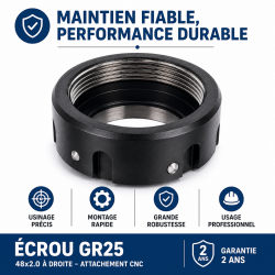 Leman Ecrou GR25 48x2.0 Equilibre pour CNC Pro, Leman Kobleo