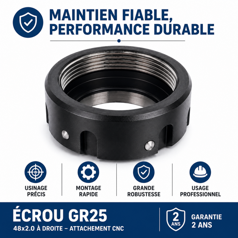 Leman Ecrou GR25 48x2.0 Equilibre pour CNC Pro, Leman Kobleo