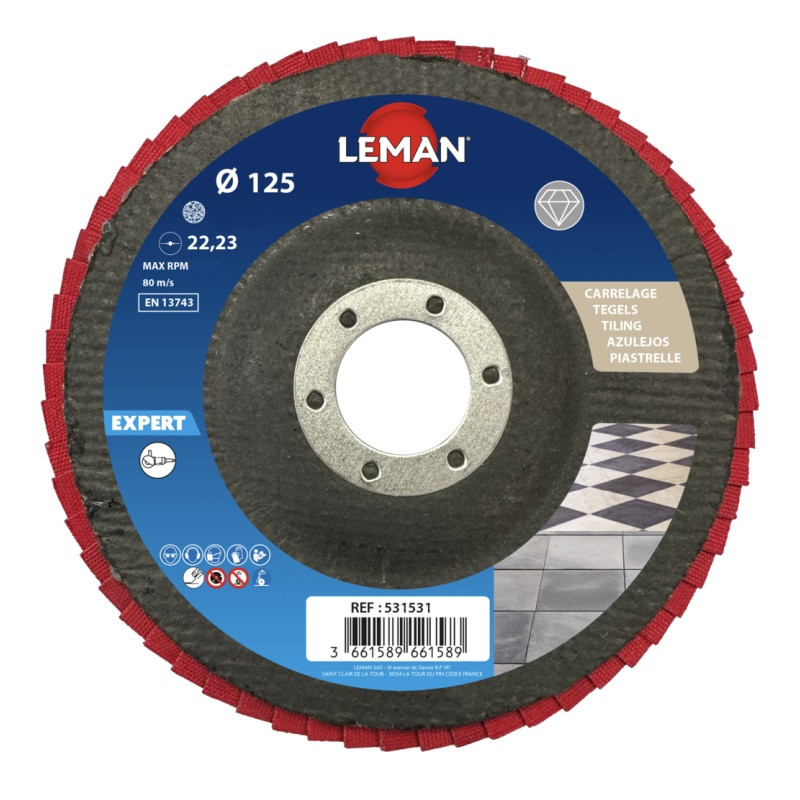 Leman Disque Lamelles Diamant D125 Gr60 LEMAN Kobleo
