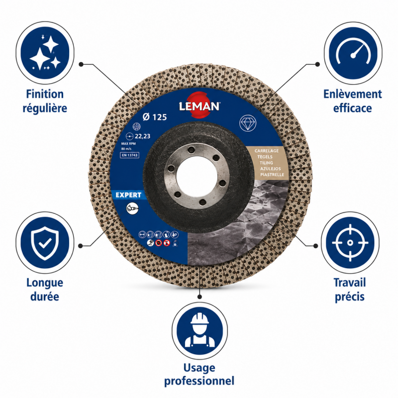 Leman Disque Lamelles Diamant D125 Gr60 LEMAN Kobleo