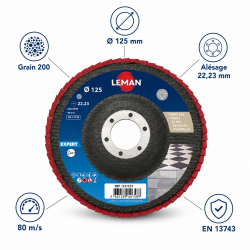 Leman Disque Lamelles Diamant D125 Gr200 LEMAN Kobleo