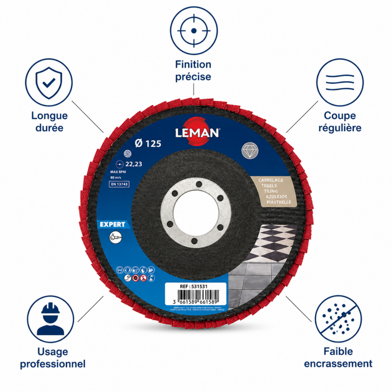 Leman Disque Lamelles Diamant D125 Gr200 LEMAN Kobleo