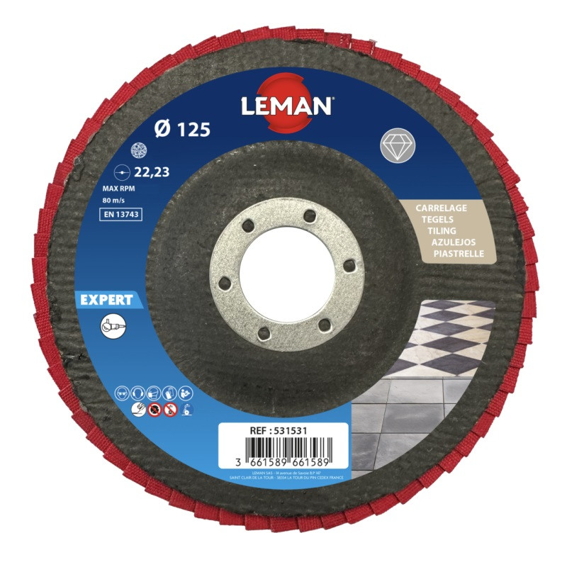 Leman Disque Lamelles Diamant D125 Gr120 LEMAN Kobleo