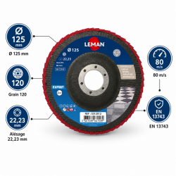 Leman Disque Lamelles Diamant D125 Gr120 LEMAN Kobleo
