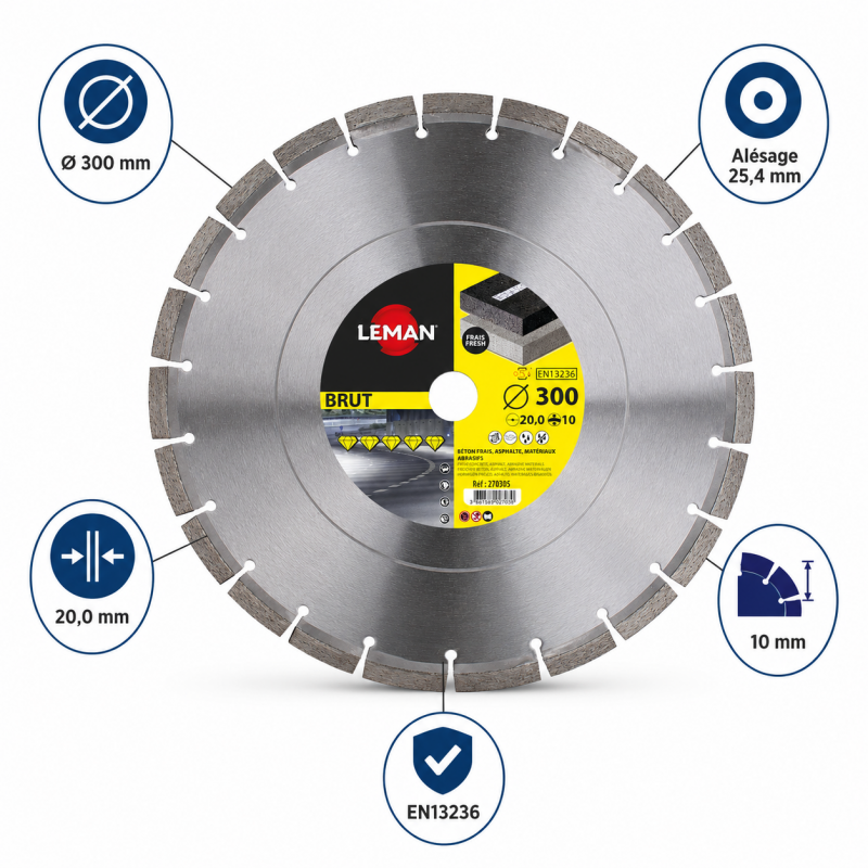 Leman Disque Diamant Asphalte D300 LEMAN Kobleo