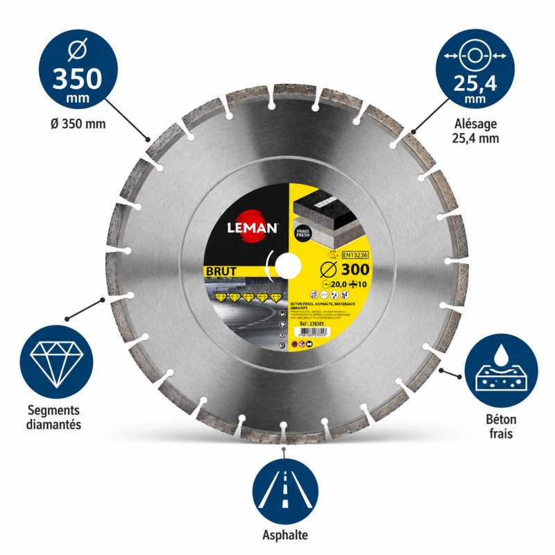 Leman Disque Diamant Asphalte D350 LEMAN Kobleo