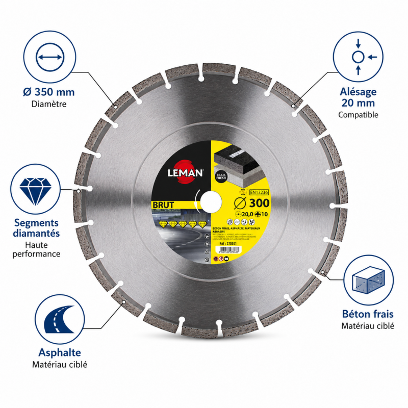 Leman Disque Diamant Asphalte D350 LEMAN Kobleo