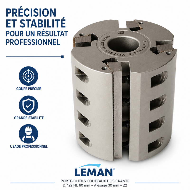 Porte-Outils Couteaux Dos Crante D. 122 mm, Leman